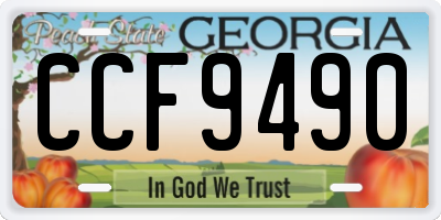 GA license plate CCF9490