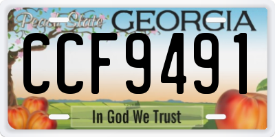 GA license plate CCF9491