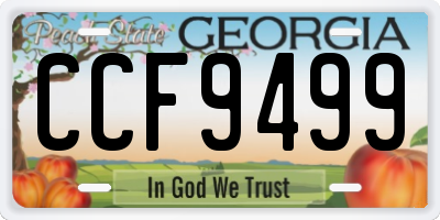 GA license plate CCF9499