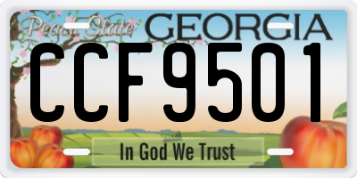 GA license plate CCF9501