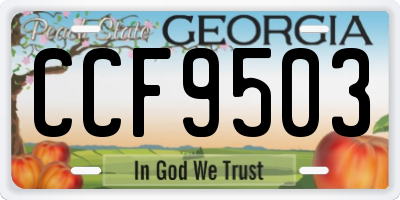 GA license plate CCF9503
