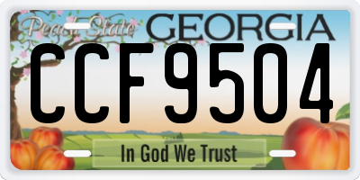GA license plate CCF9504