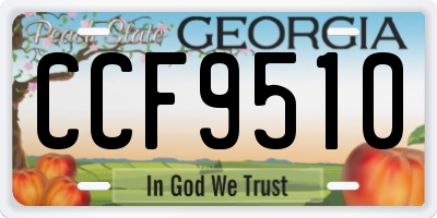 GA license plate CCF9510