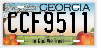 GA license plate CCF9511