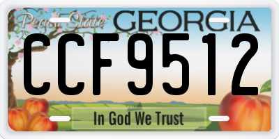 GA license plate CCF9512