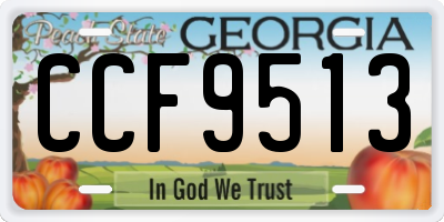 GA license plate CCF9513