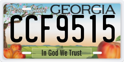 GA license plate CCF9515