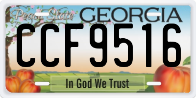 GA license plate CCF9516