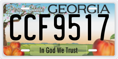GA license plate CCF9517
