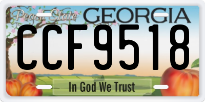 GA license plate CCF9518