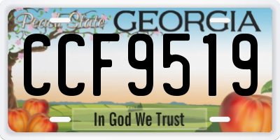GA license plate CCF9519