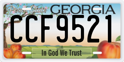 GA license plate CCF9521