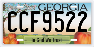 GA license plate CCF9522