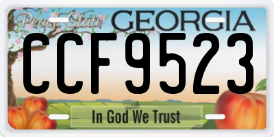 GA license plate CCF9523