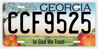 GA license plate CCF9525