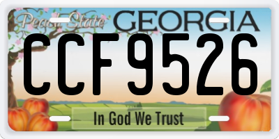 GA license plate CCF9526