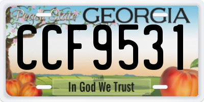 GA license plate CCF9531
