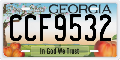 GA license plate CCF9532