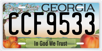 GA license plate CCF9533