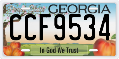 GA license plate CCF9534
