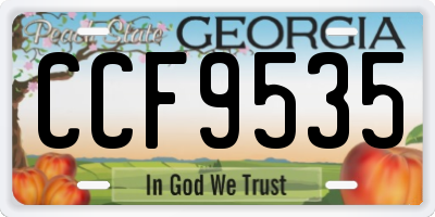 GA license plate CCF9535