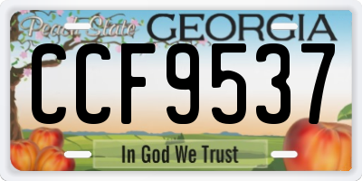 GA license plate CCF9537
