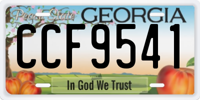 GA license plate CCF9541