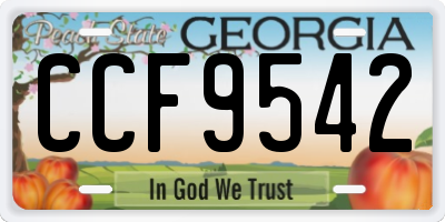 GA license plate CCF9542