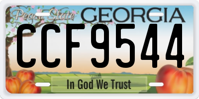 GA license plate CCF9544