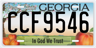 GA license plate CCF9546