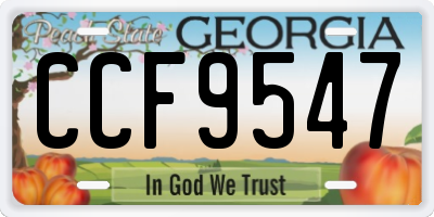 GA license plate CCF9547
