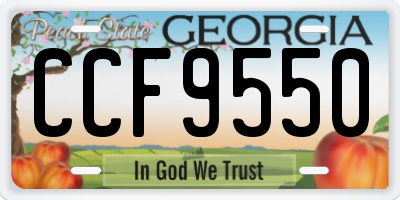 GA license plate CCF9550