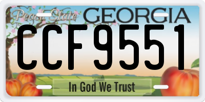 GA license plate CCF9551