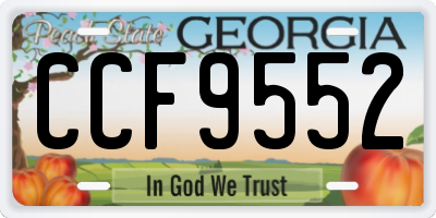 GA license plate CCF9552