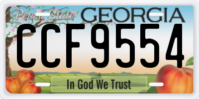 GA license plate CCF9554