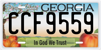 GA license plate CCF9559