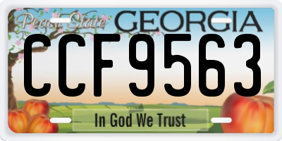 GA license plate CCF9563