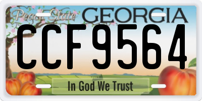 GA license plate CCF9564