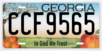 GA license plate CCF9565