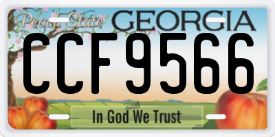 GA license plate CCF9566