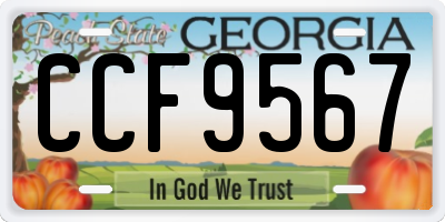 GA license plate CCF9567