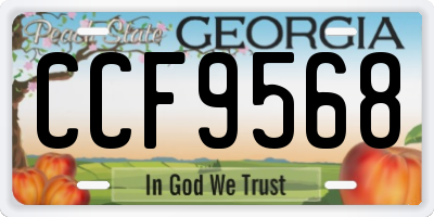 GA license plate CCF9568