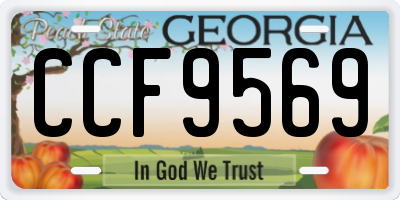 GA license plate CCF9569