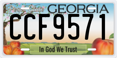 GA license plate CCF9571