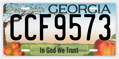 GA license plate CCF9573