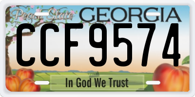 GA license plate CCF9574