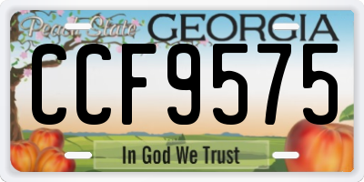 GA license plate CCF9575
