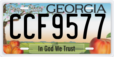 GA license plate CCF9577