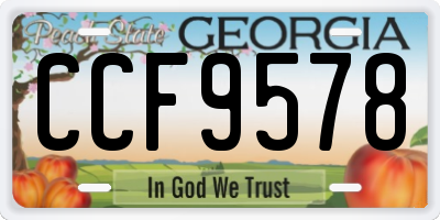 GA license plate CCF9578
