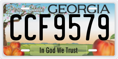 GA license plate CCF9579